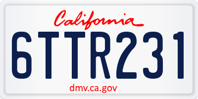 CA license plate 6TTR231