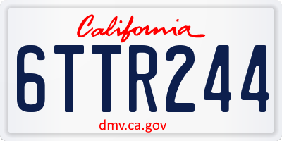 CA license plate 6TTR244