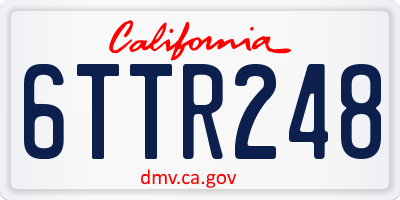 CA license plate 6TTR248