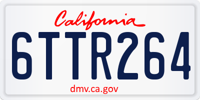 CA license plate 6TTR264