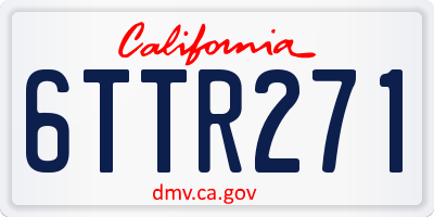 CA license plate 6TTR271