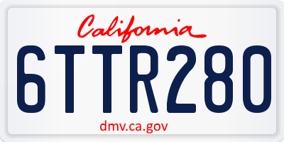 CA license plate 6TTR280