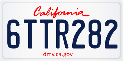 CA license plate 6TTR282