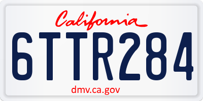 CA license plate 6TTR284
