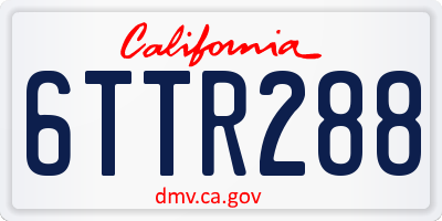 CA license plate 6TTR288