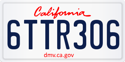 CA license plate 6TTR306