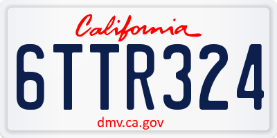 CA license plate 6TTR324