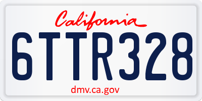 CA license plate 6TTR328