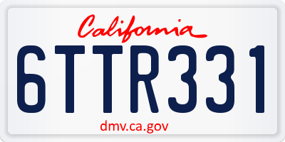 CA license plate 6TTR331