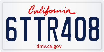 CA license plate 6TTR408