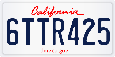 CA license plate 6TTR425