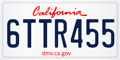 CA license plate 6TTR455