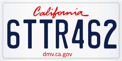CA license plate 6TTR462
