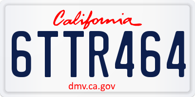 CA license plate 6TTR464