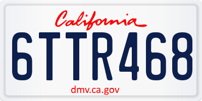 CA license plate 6TTR468