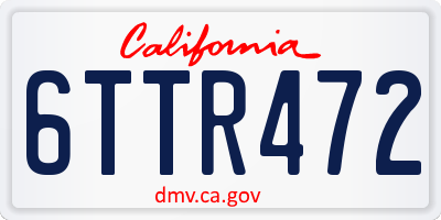 CA license plate 6TTR472