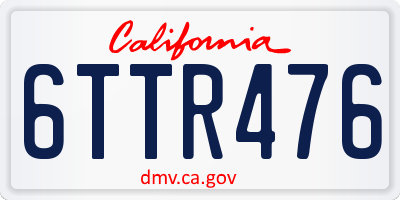 CA license plate 6TTR476