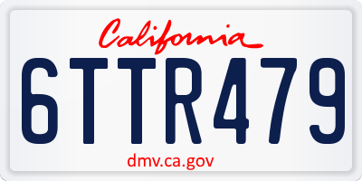 CA license plate 6TTR479