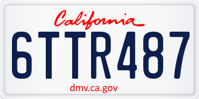 CA license plate 6TTR487