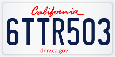 CA license plate 6TTR503