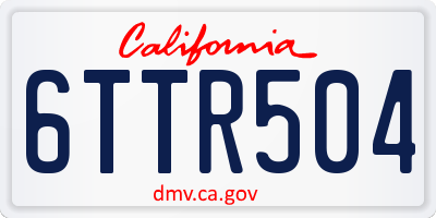 CA license plate 6TTR504