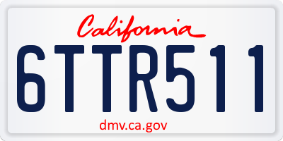 CA license plate 6TTR511
