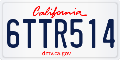 CA license plate 6TTR514