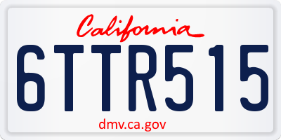 CA license plate 6TTR515