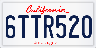 CA license plate 6TTR520