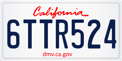 CA license plate 6TTR524
