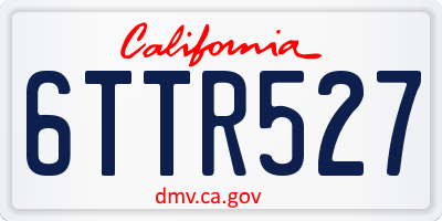 CA license plate 6TTR527