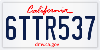CA license plate 6TTR537