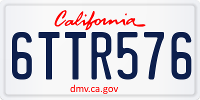 CA license plate 6TTR576