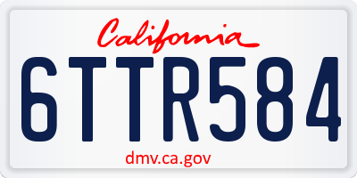 CA license plate 6TTR584