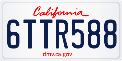 CA license plate 6TTR588