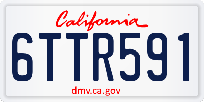 CA license plate 6TTR591