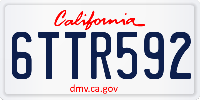 CA license plate 6TTR592
