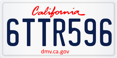 CA license plate 6TTR596