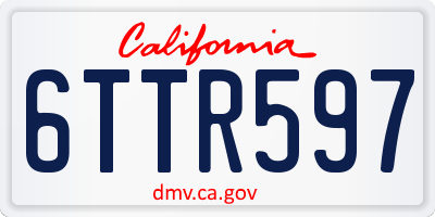 CA license plate 6TTR597