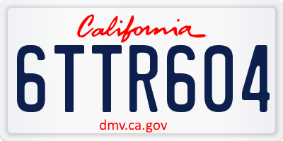 CA license plate 6TTR604