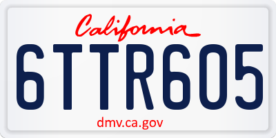 CA license plate 6TTR605