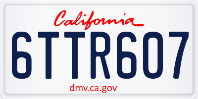 CA license plate 6TTR607