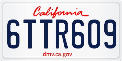 CA license plate 6TTR609