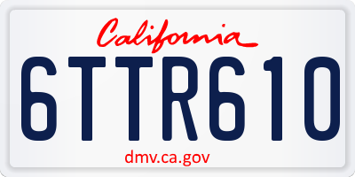 CA license plate 6TTR610