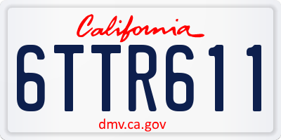 CA license plate 6TTR611