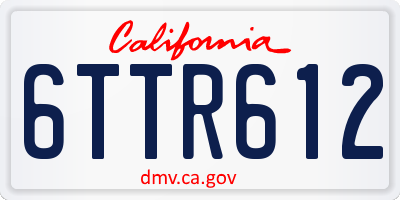 CA license plate 6TTR612