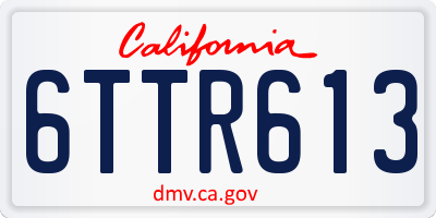 CA license plate 6TTR613