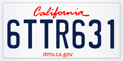 CA license plate 6TTR631
