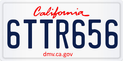 CA license plate 6TTR656