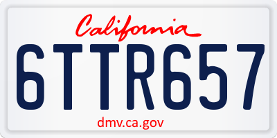 CA license plate 6TTR657